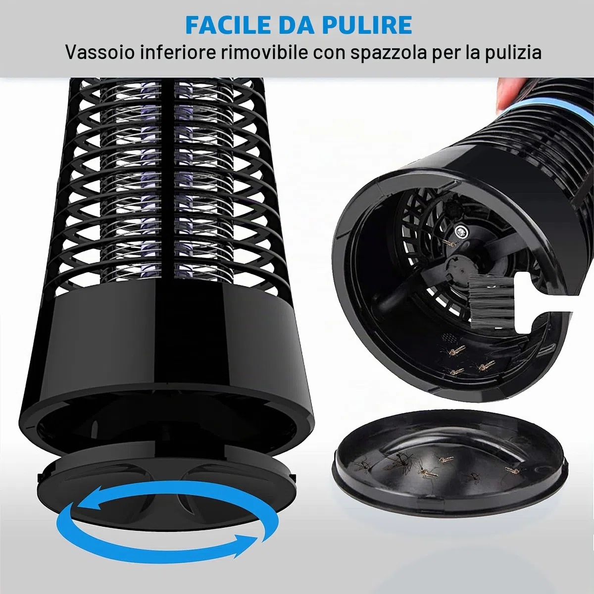 Lampada Antizanzare Elettrica - Ammazza Mosche 4W UV Professionale, Sterminatore di Insetti, Moscerini e Tarme per Interno (Casa, Cucina, Camera da Letto), Esterno e Veranda