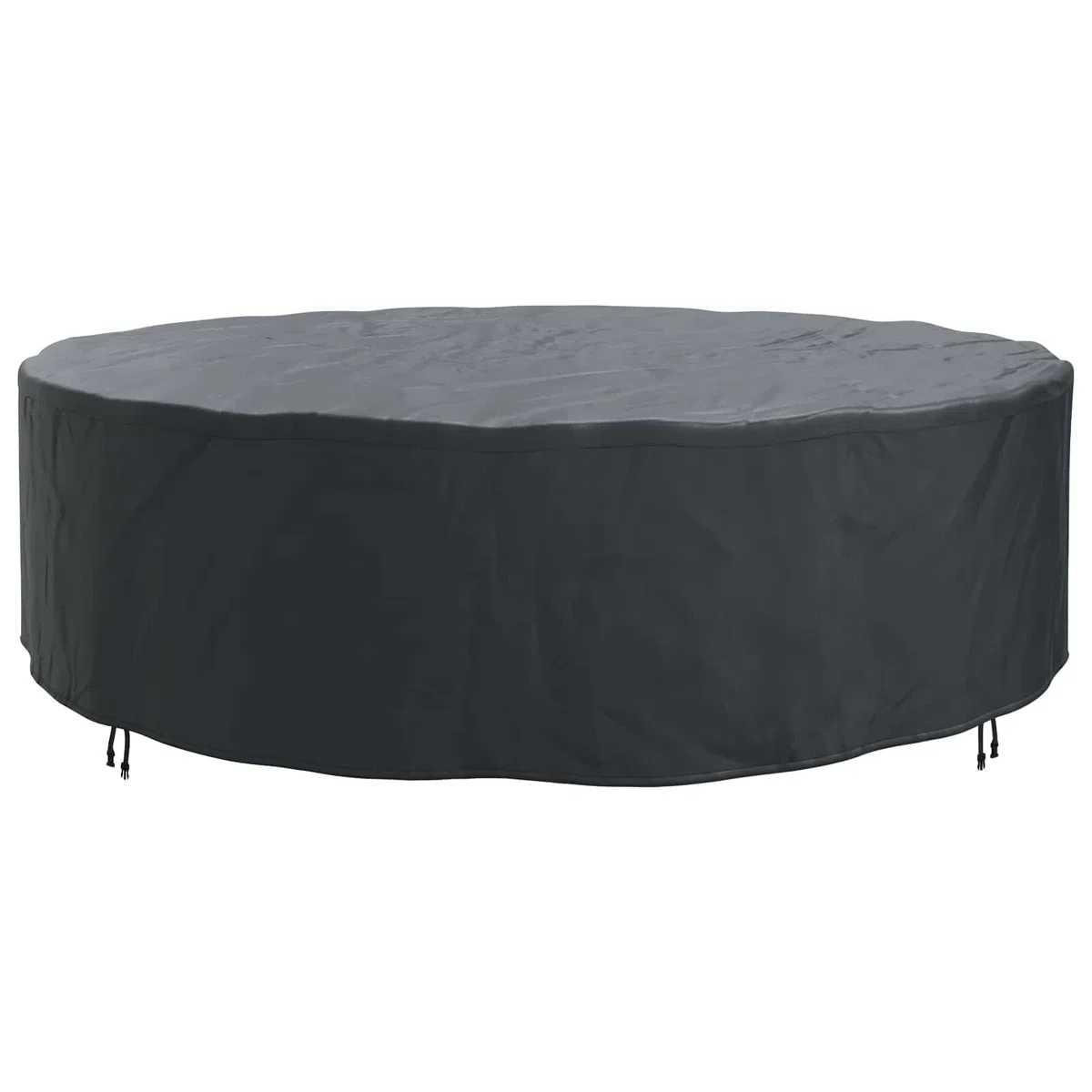 Custodia rotonda impermeabile nera 320 x 320 x 71 cm tessuto Oxford | Chiusura a pressione, cuciture rinforzate, borsa per il trasporto inclusa, per giardino terrazzo patio