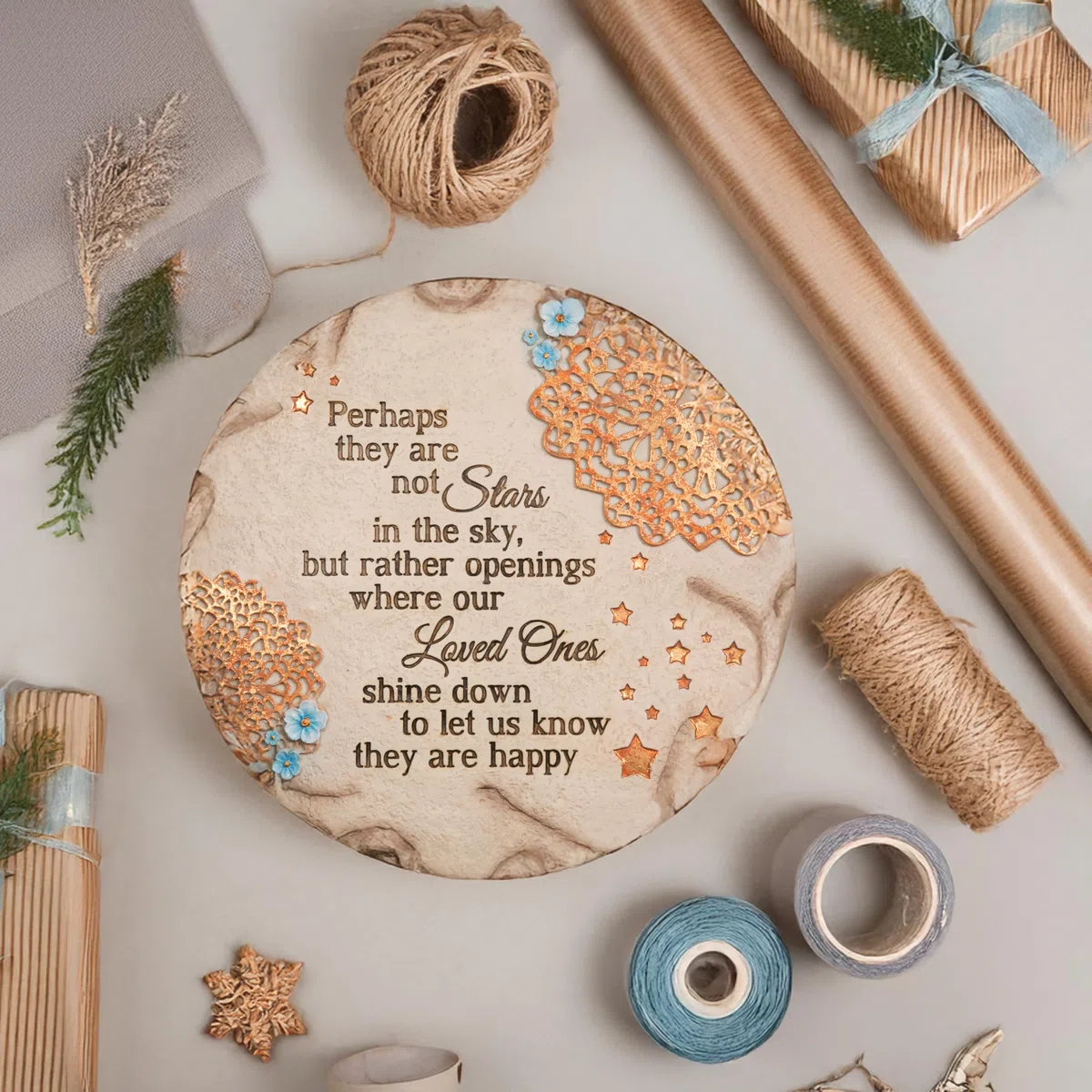 Pavilion Gift Company 19058 Light Your Way - Pietra commemorativa da giardino, 25,4 cm, motivo: stelle nel cielo, versione originale