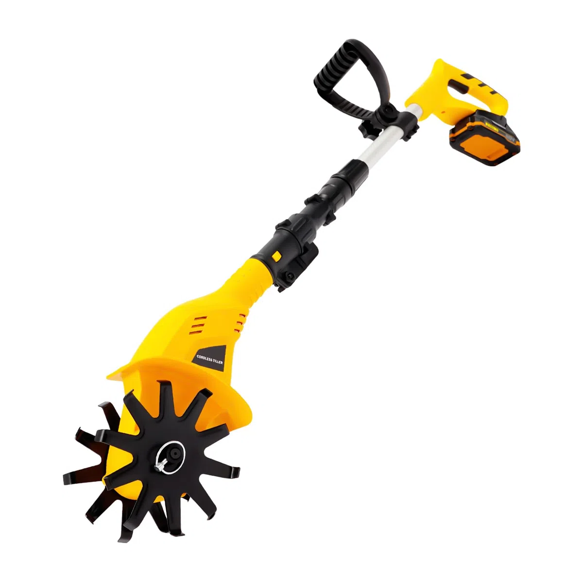 Motozappa, fresa da giardino, motozappa elettrica con batteria e caricatore, manuale regolabile a batteria, profondità di taglio 25 cm, per giardino e prato