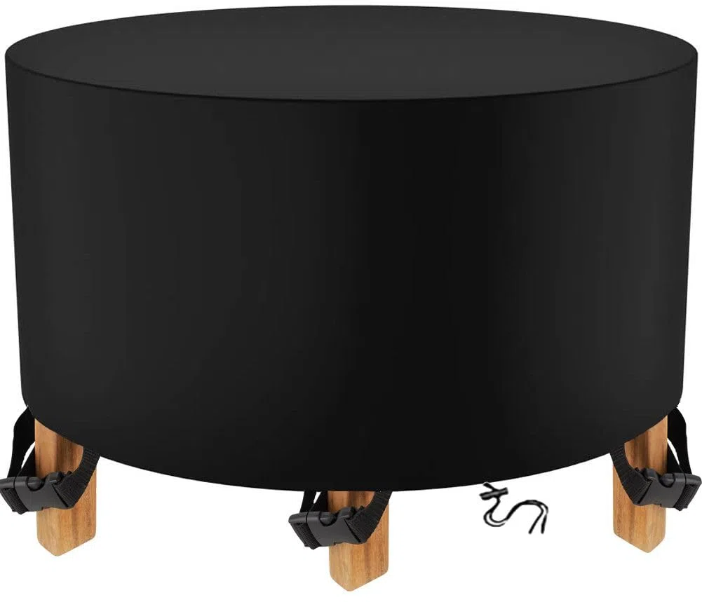 Copertura per Mobili da Giardino Rotonda Impermeabile da Giardino Copertura da Tavolo Circolare da Esterno 600D Oxford Anti-UV Antivento 110x70cm