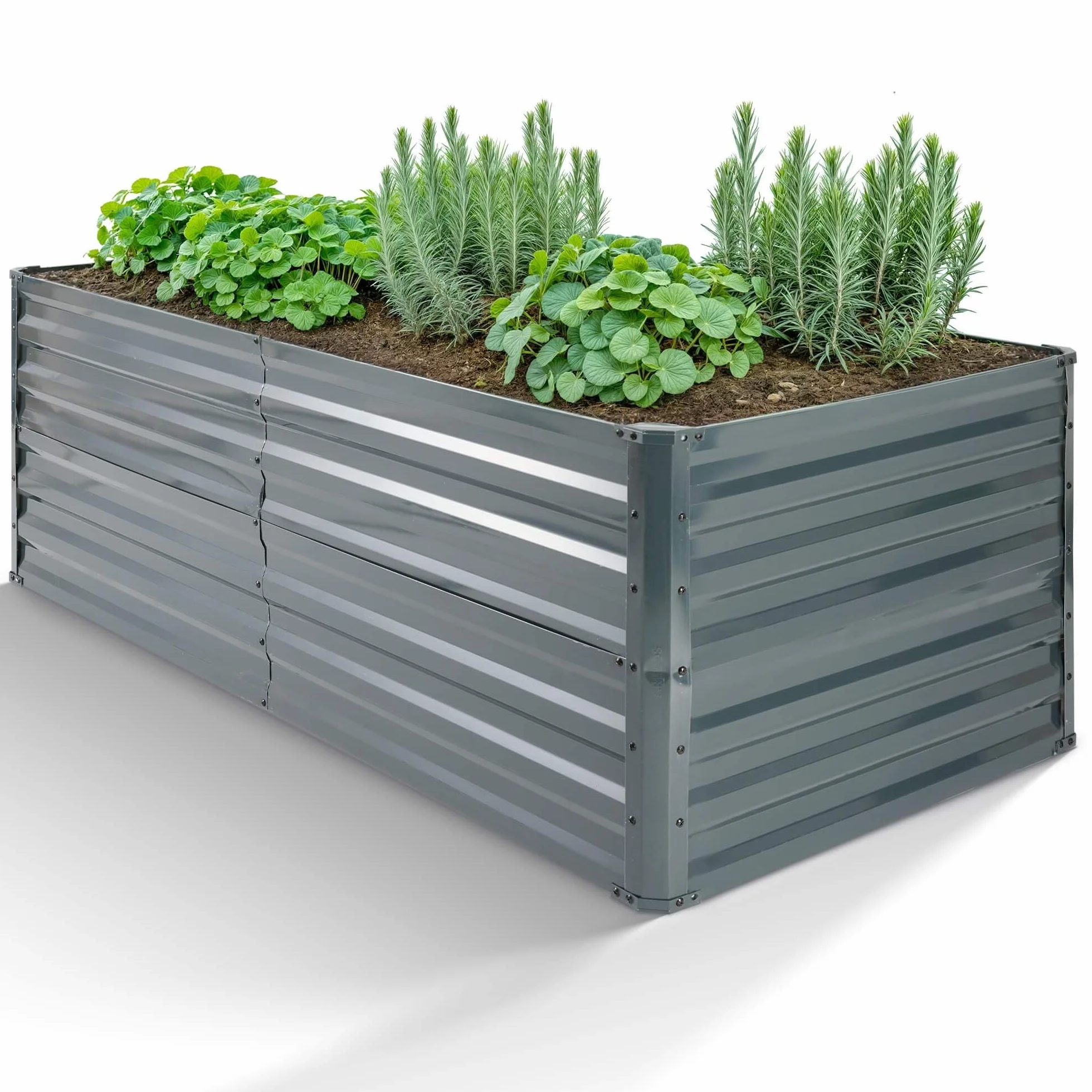 AREBOS Letto rialzato in metallo 120x90x59 cm | letto da giardino in acciaio zincato | letto per piante resistente alle intemperie e alla ruggine | letto rettangolare per orto e patio