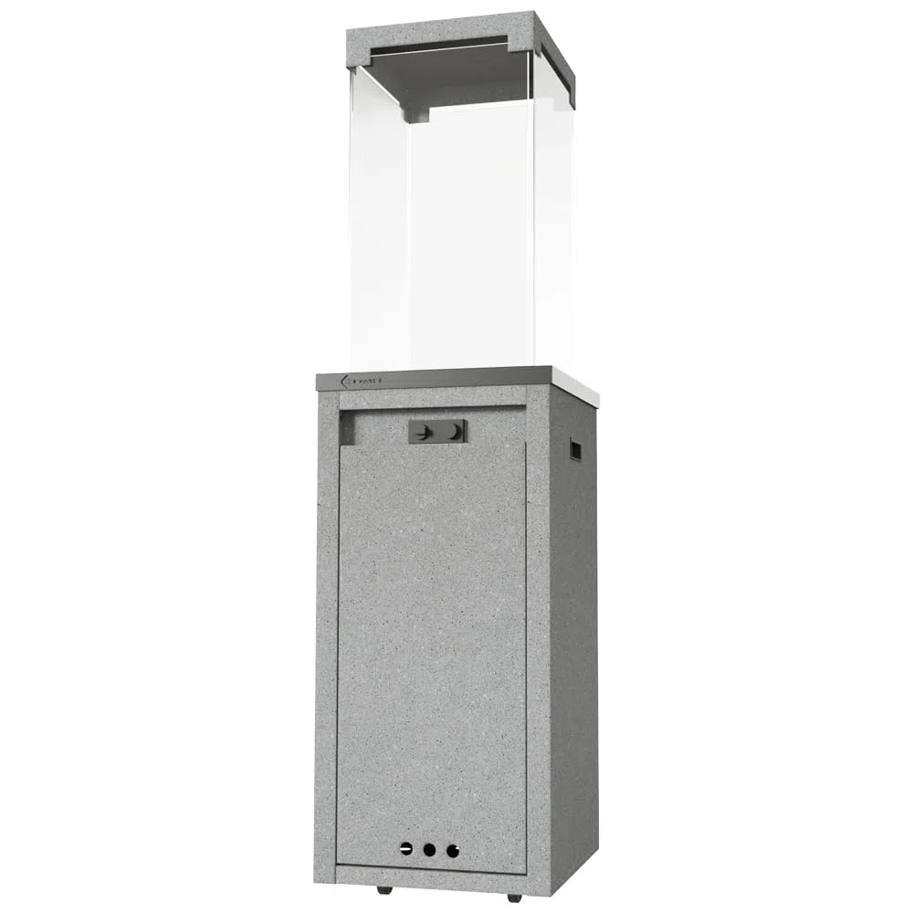 KRATKI Stufa da terrazza a gas 144,4 x 37 x 37 cm 8,2 kW con riduttore | Riscaldatore a gas per patio, 8,2 kW, con riduttore, per giardino, giardino, caminetto, patio, esterno; Potenza nominale 8.2