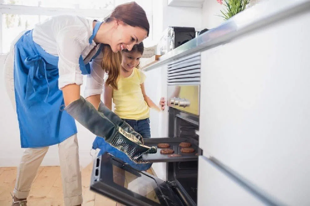 Guanti da forno professionali extra lunghi in silicone con fodera trapuntata, guanti da forno resistenti al calore, guanti da forno resistenti al calore, 1 paio