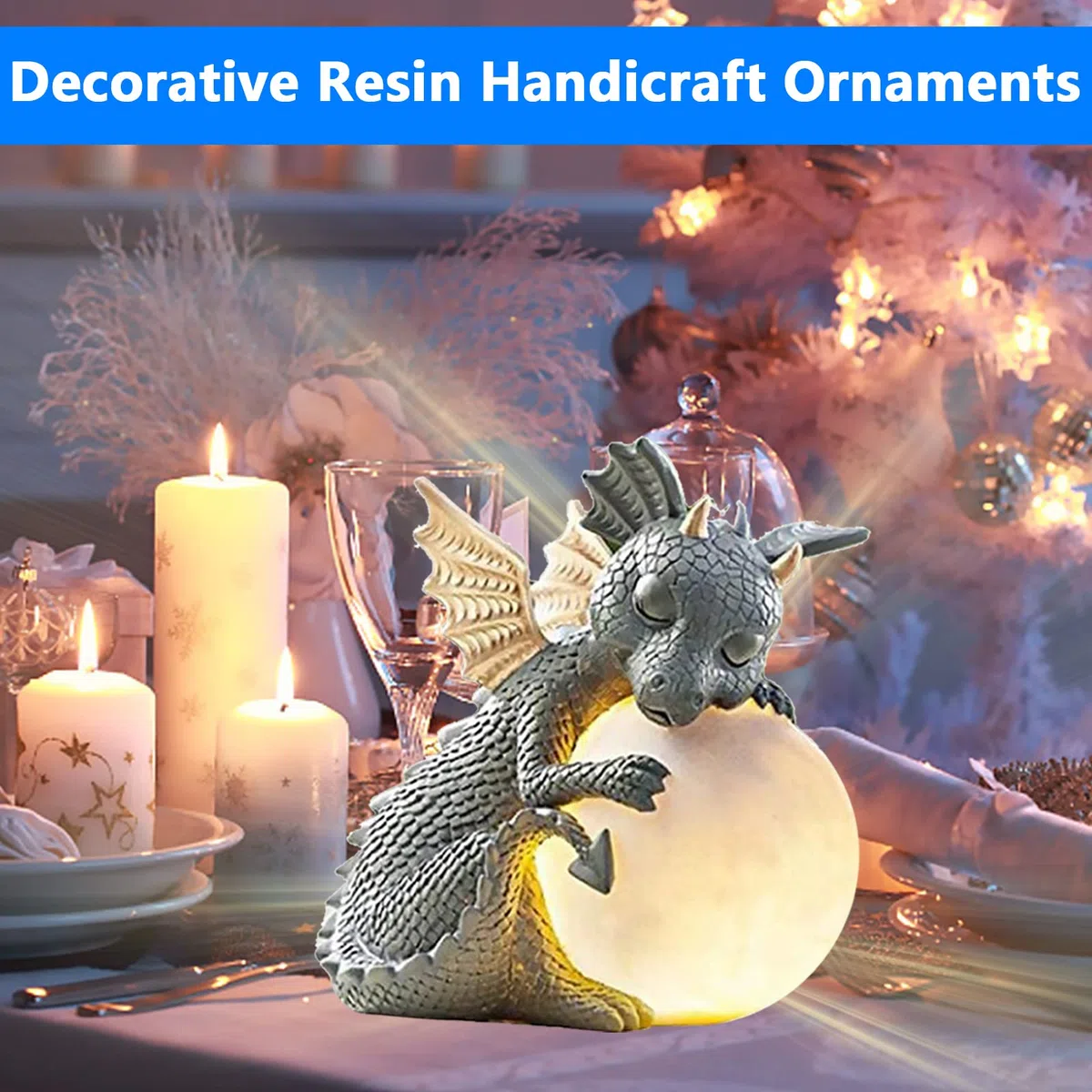 Statuetta Decorativa a Forma di Drago con Luce Rotonda, Decorazione da Giardino per Esterni Drago da Giardino per Balcone, Giardino, Drago Portafortuna per Uomini, Donne, Fidanzate, Mamma