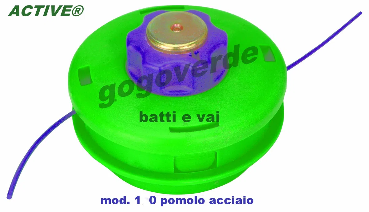 TESTINA PER DECESPUGLIATORE ACTIVE "BATTI E VAI" ACCIAIO - CARICA IL FILO SENZA APRIRLA Mod. 120, Verde, Alimentato a benzina