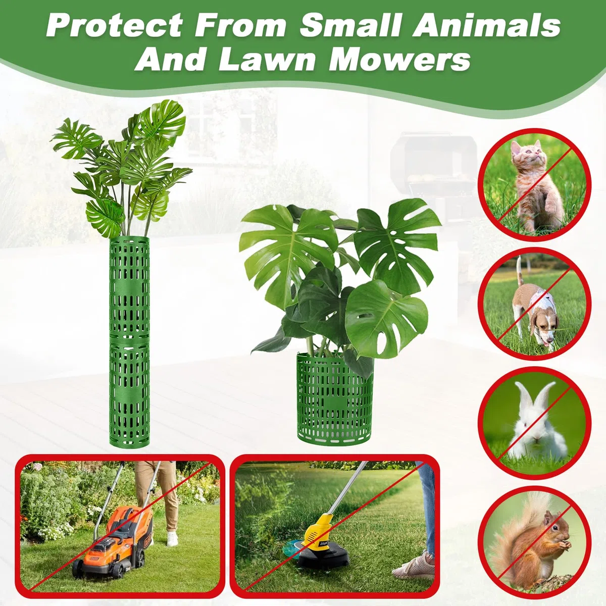 7 Pezzi Protezioni Tronchi, Protezione Alberi Piante Plastica, Strumenti Protezioni Corteccia Espandibile, Dispositivo Protezione Albero, Proteggere Tronco per Prevenire Trimmer, Tosaerba, Animali