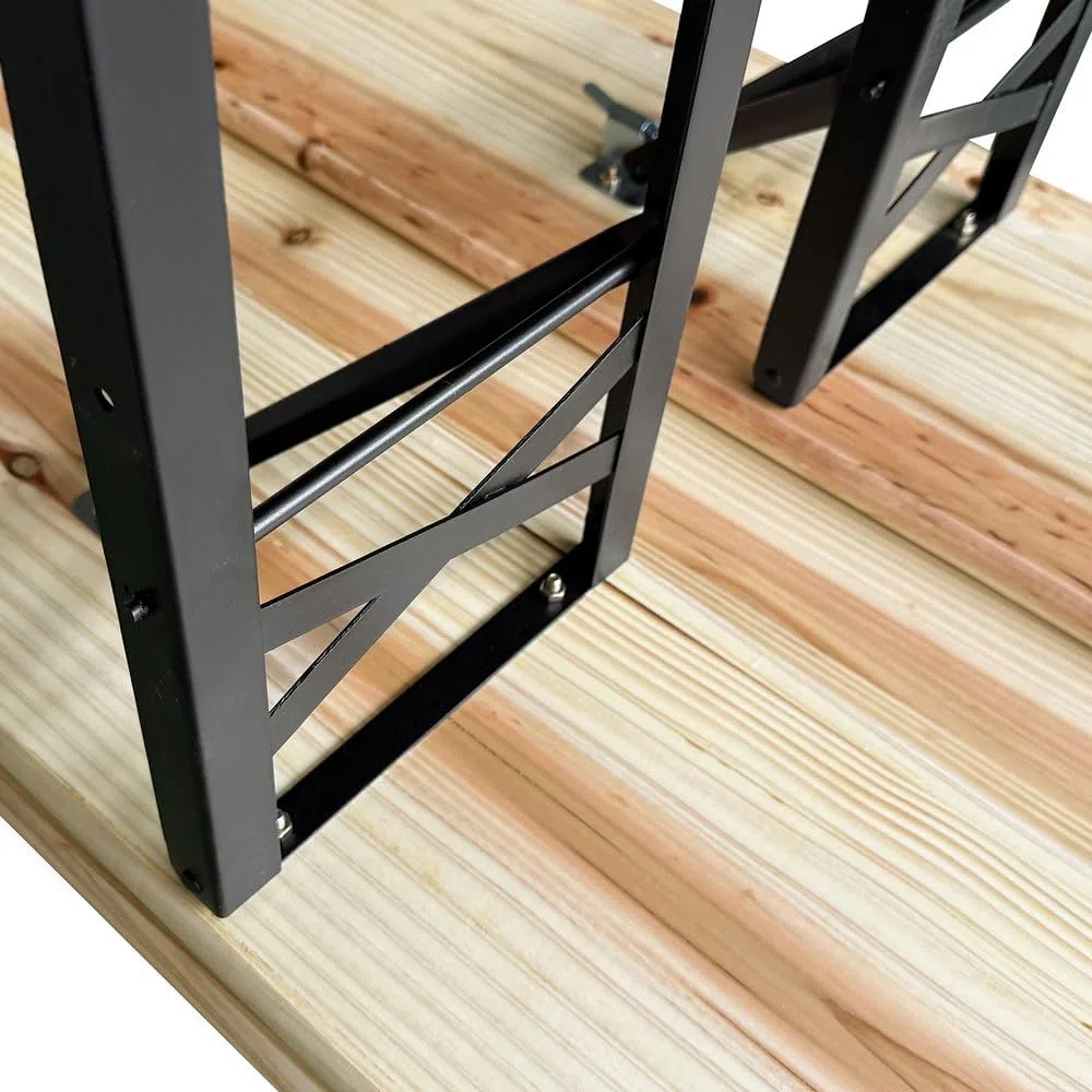 Brigros - Set Birreria Pieghevole in Legno di Abete con Tavolo e 2 Panche, Set Tavolo da Esterno Richiudibile con Struttura in Acciaio, 170x70x76,5 cm