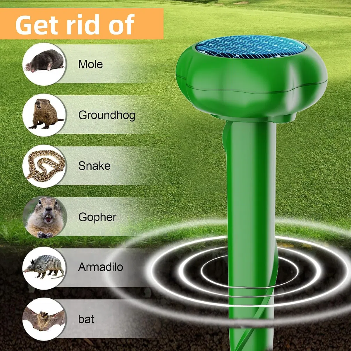 Repellente Solare per Talpe, Gopher e Altri Repellenti per Talpe 4 Pezzi, Repellente per formiche Regina per Giardino e Campeggio, Gopher, Repellente per Serpenti Talpa