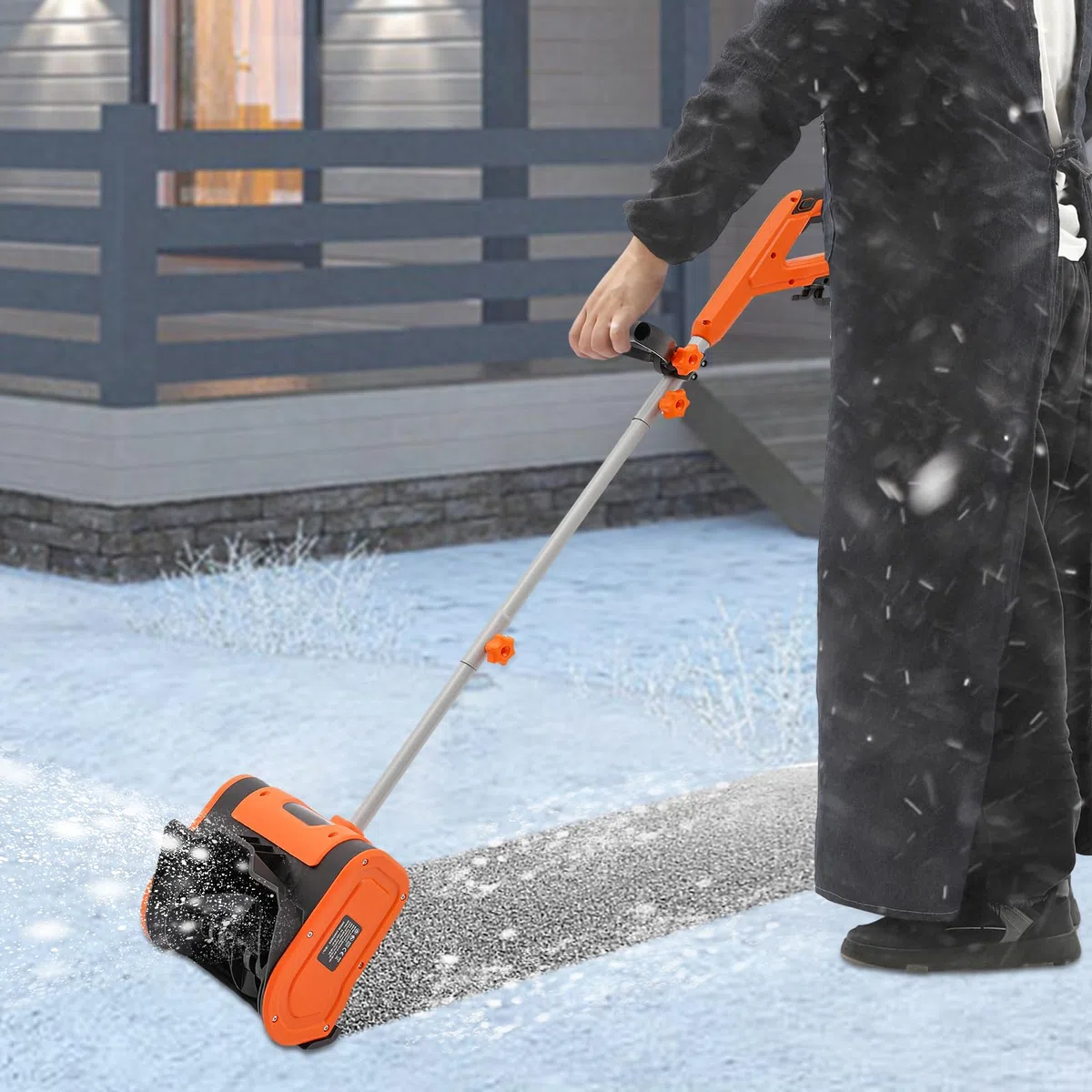 Spazzaneve elettrico con cavo batteria 220 V max velocità 3500 RPM per la rimozione di fogliame fango neve polvere auto arancione
