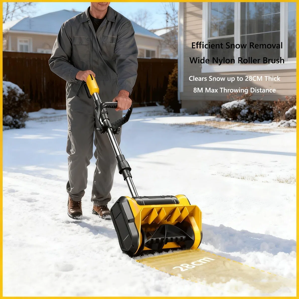 Spazzaneve elettrico 20V,Neve bagnata/pesante,Senza fili con portata di 25 piedi e pulizia in profondità di 12 pollici,Lanceneve per viali/passeggiate/terrazze(1x20V)