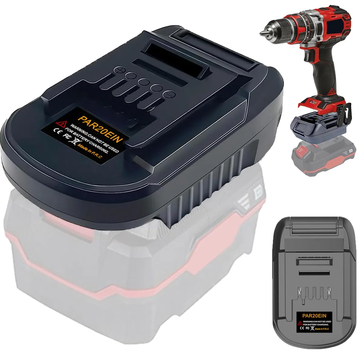 TPDL Adattatore batteria per Parkside a Einhell Power Tool, convertitore adattatore batteria per Parkside XTEAM Series 20 V Pap 20 B1 B3 A1 per Einhell PXC 18 V Li-Ion Power Tool