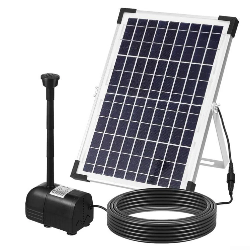 Kit fontana solare per giardino, pompa dell'acqua solare da 10 W 7 V con 11 ugelli, pompa per fontana esterna per laghetto, piscina, vaschetta per uccelli, set decorativo per fontane paesaggistiche