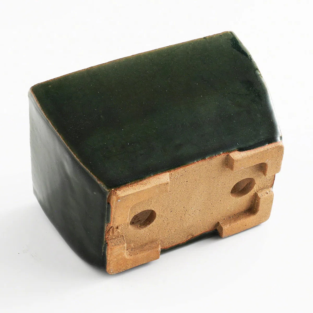 Wazakura Vaso Tokoname per Bonsai 13.5 cm Piccolo Rettangolare Smaltato Verde con Fori di Drenaggio, Realizzato in Giappone, Vasi per Piante in Ceramica per Uso Interno ed Esterno, Fioriera Decorativa