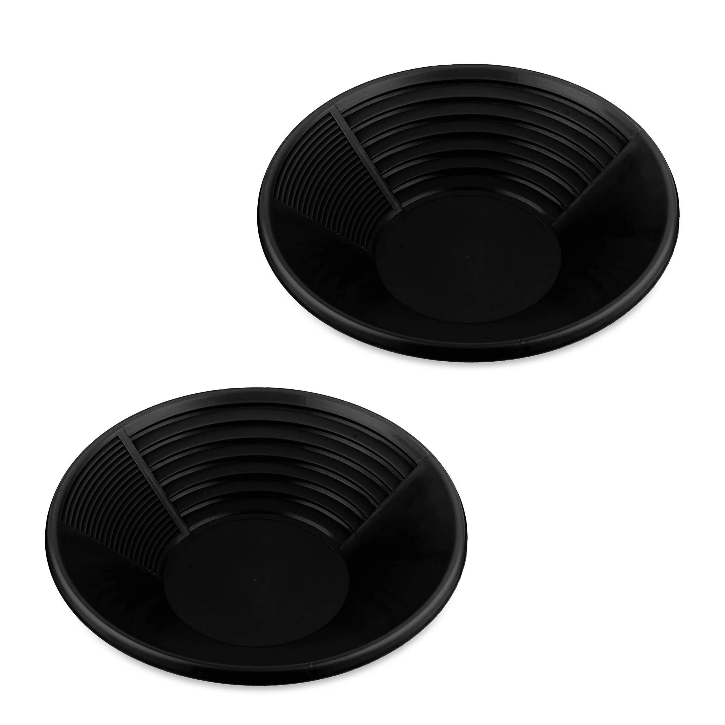 Relaxdays Set 2 Setacci per Oro, Kit Metal Detector Cerca Metallo, Batea Fiume, Gold Pan HxD: 8 x 38 cm, Plastica, Nero