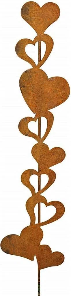 Decorazione arrugginita da giardino a forma di cuore, 118 cm