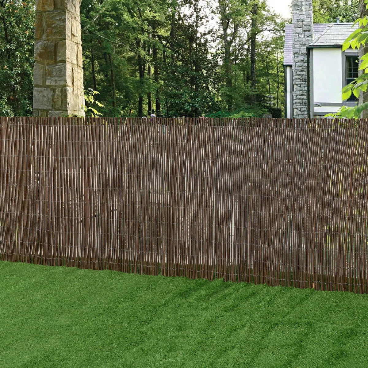 casa.pro Recinzione Frangivista in Rami di Salice 500 x 150 cm | Schermatura a Tappetino Divisorio per Giardino Terrazza Balcone Protezione Vento Sole Privacy Leggera Marrone
