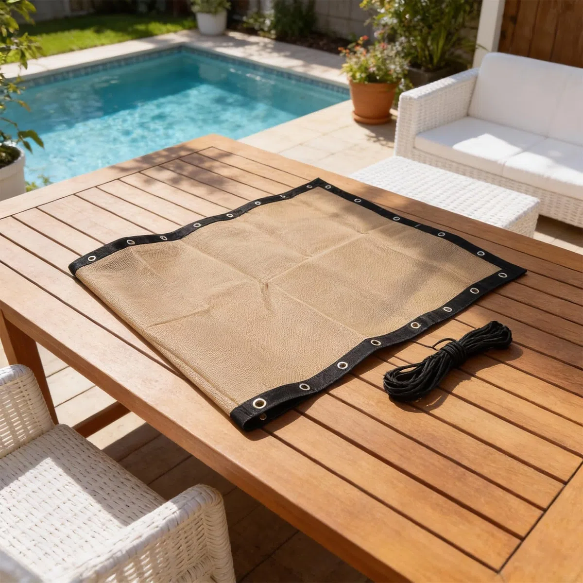 Copriseduta di ricambio per dondolo sospesa, 64 x 197 x 23 cm, base in tessuto resistente alle intemperie, per esterni, patio, giardino, con corda (kaki B)