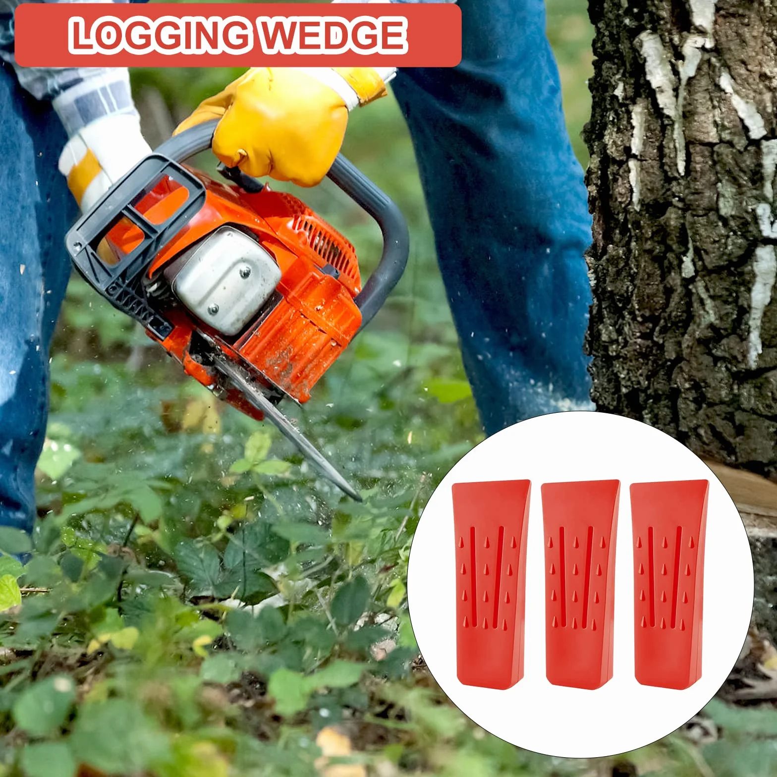 HENGBIRD Cuneo di caduta in plastica ABS, cuneo da taglio, cuneo per alberi in plastica, per la caduta controllata di alberi (3 pezzi)