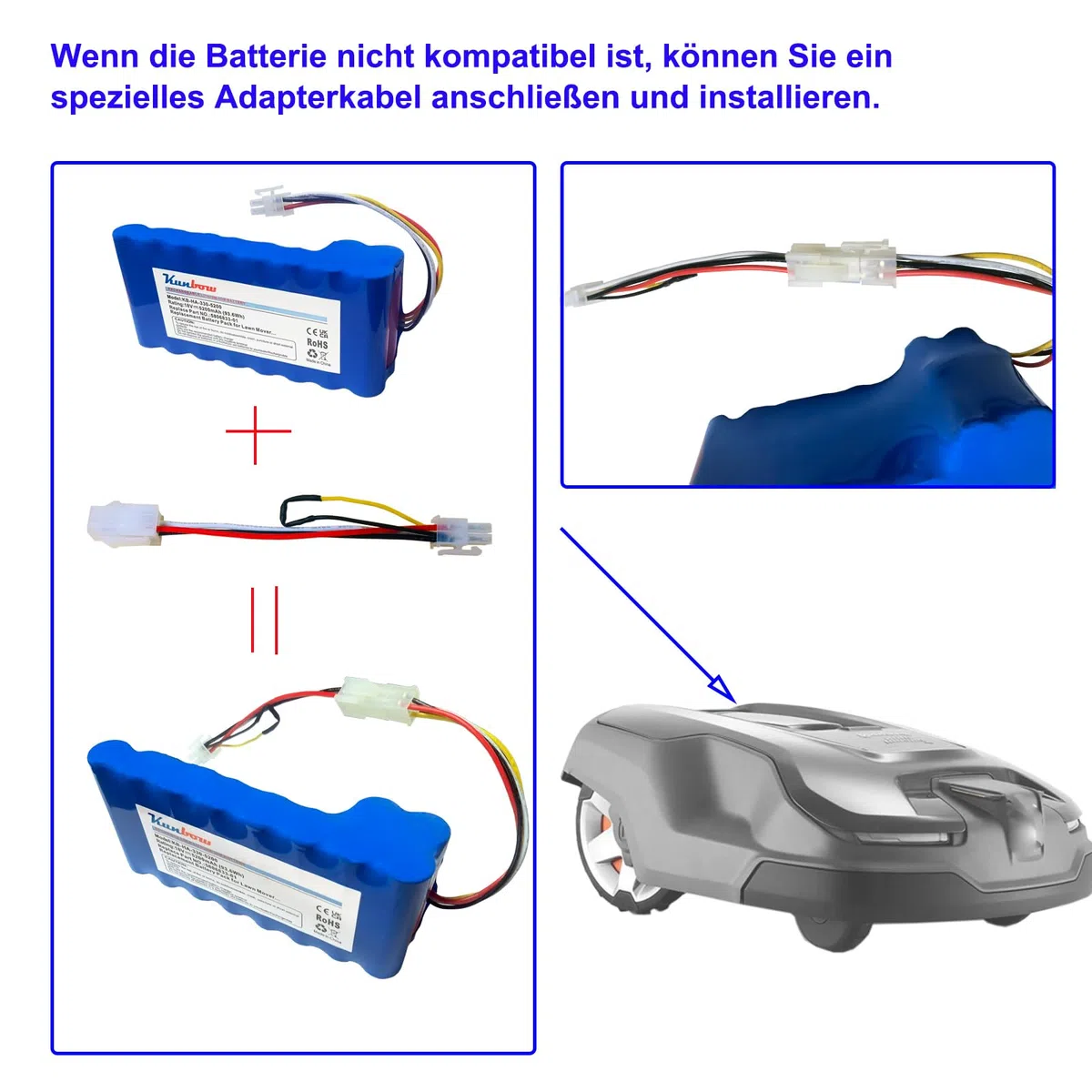 Batteria di ricambio per robot tosaerba Husqvarna Automower 320, 330X, 420, 430, 430X, 430X, 440, 450X, 520, 550, ricambio per Husqvarna Automow batteria 580 68 33-01,580 68 33-02. 18 V/93 6 Wh