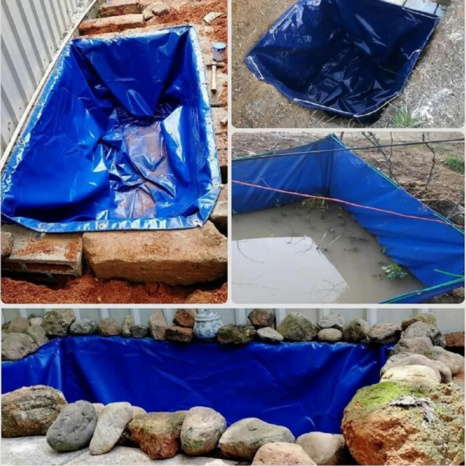 Laghetto per pesci in PVC fuori terra - Acquario portatile da interno per giardino ed esterno, ideale per pesci e piante acquatiche