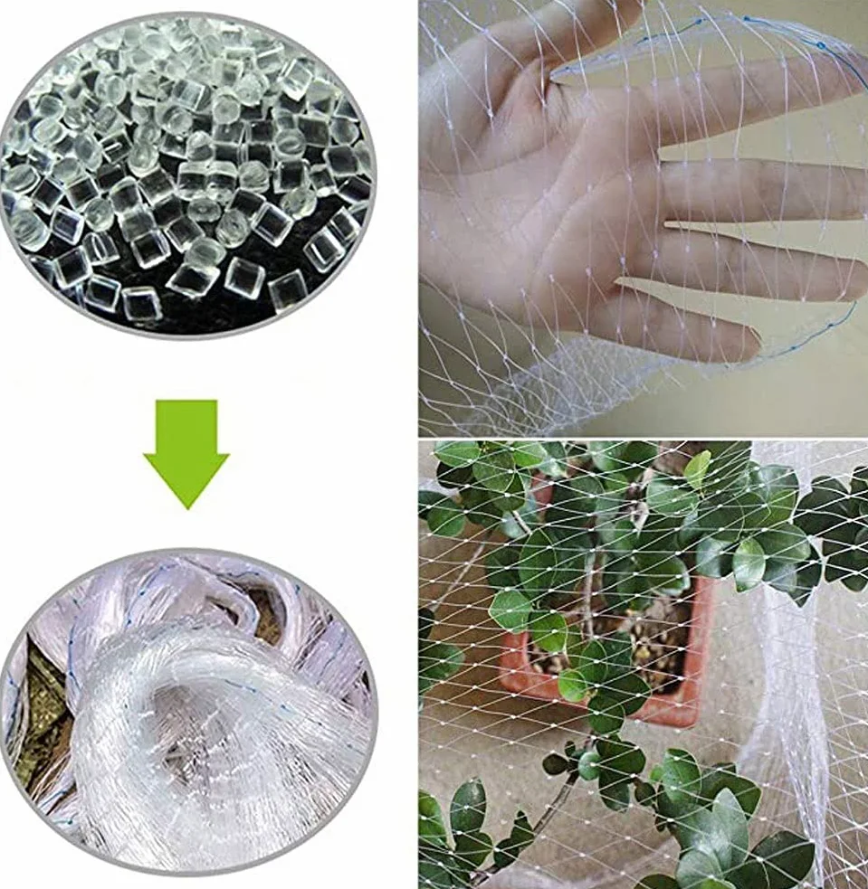 Rete per insetti a maglie strette， White Nylon Garden Bird Netting 2cm/2.5cm Mesh Bird Protection Multiple Sizes(2.5cm,3m x 8m)