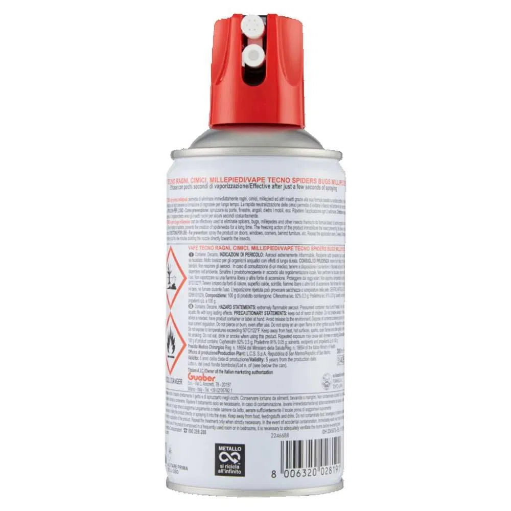 Vape Insetticida Repellente Spray Anti Zanzare, Vespe e Cimici (Vape Spray Cimici, 4)