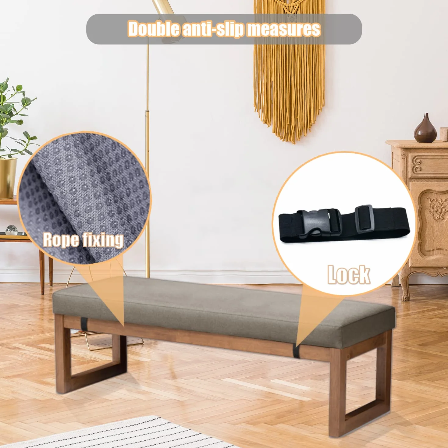 Kimgull Cuscino per panca finestra di baia Pads Giardino Antiscivolo Divano Sedile Stuoia per Altalena (80X30X5CM Grigio scuro blu)