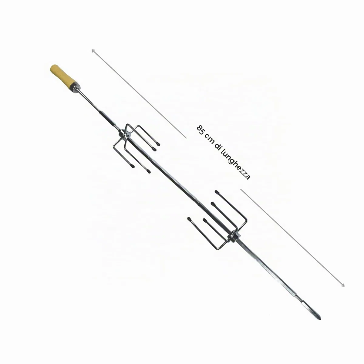 Cook’in Garden - Spiedo per Barbecue, Lunghezza 85 cm, Compatibile con Motore girarrosto AC084, Accessorio Resistente per Carne e pollame, Ideale per rosticceria Barbecue