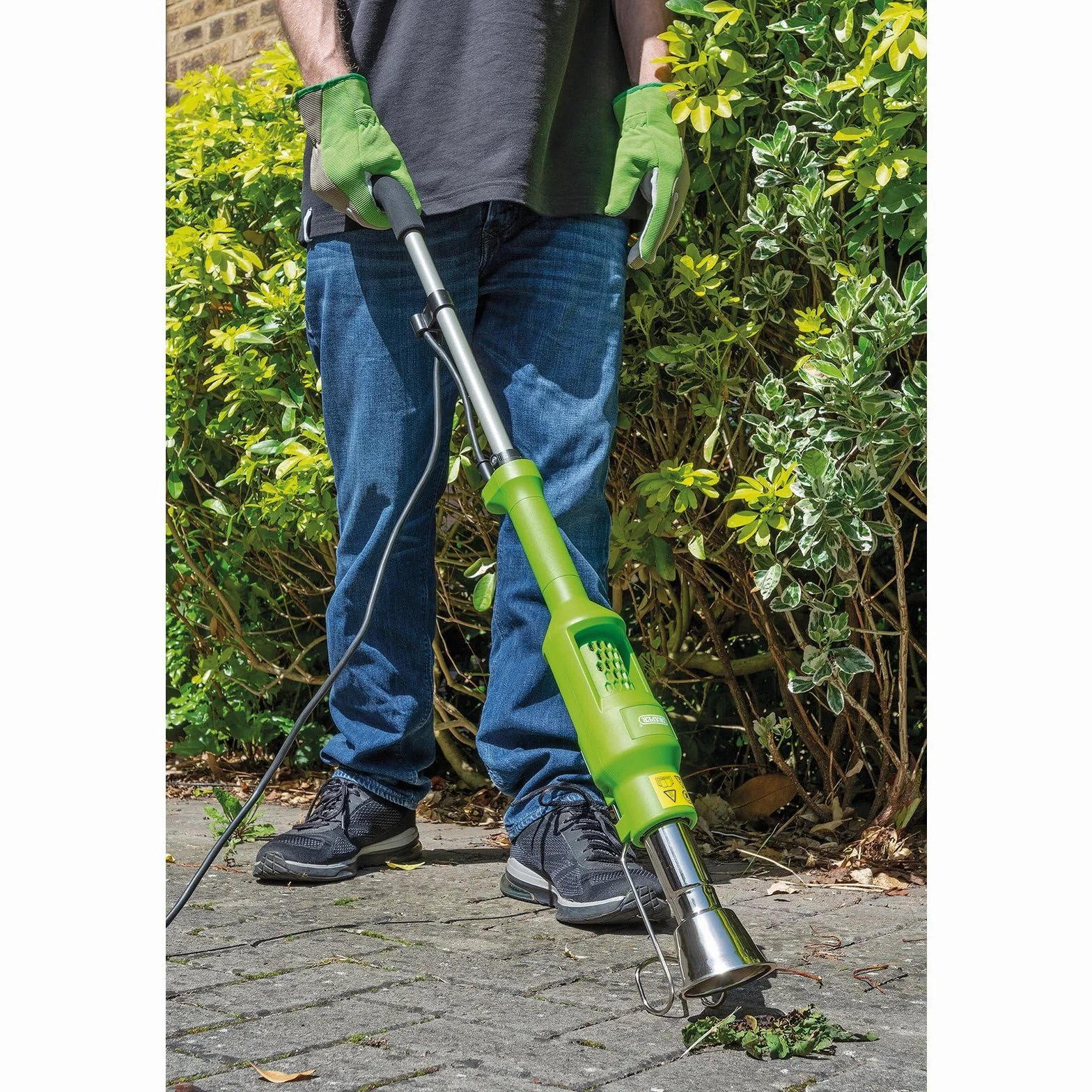 Draper Bruciatore Elettrico per Erbacce da 2000 W, Cavo da 1,7 m, per Il Controllo delle Erbacce, per Giardino e orto, Multifunzione, Impugnatura Morbida, Set di 2 riscaldamenti, 68696, Argento