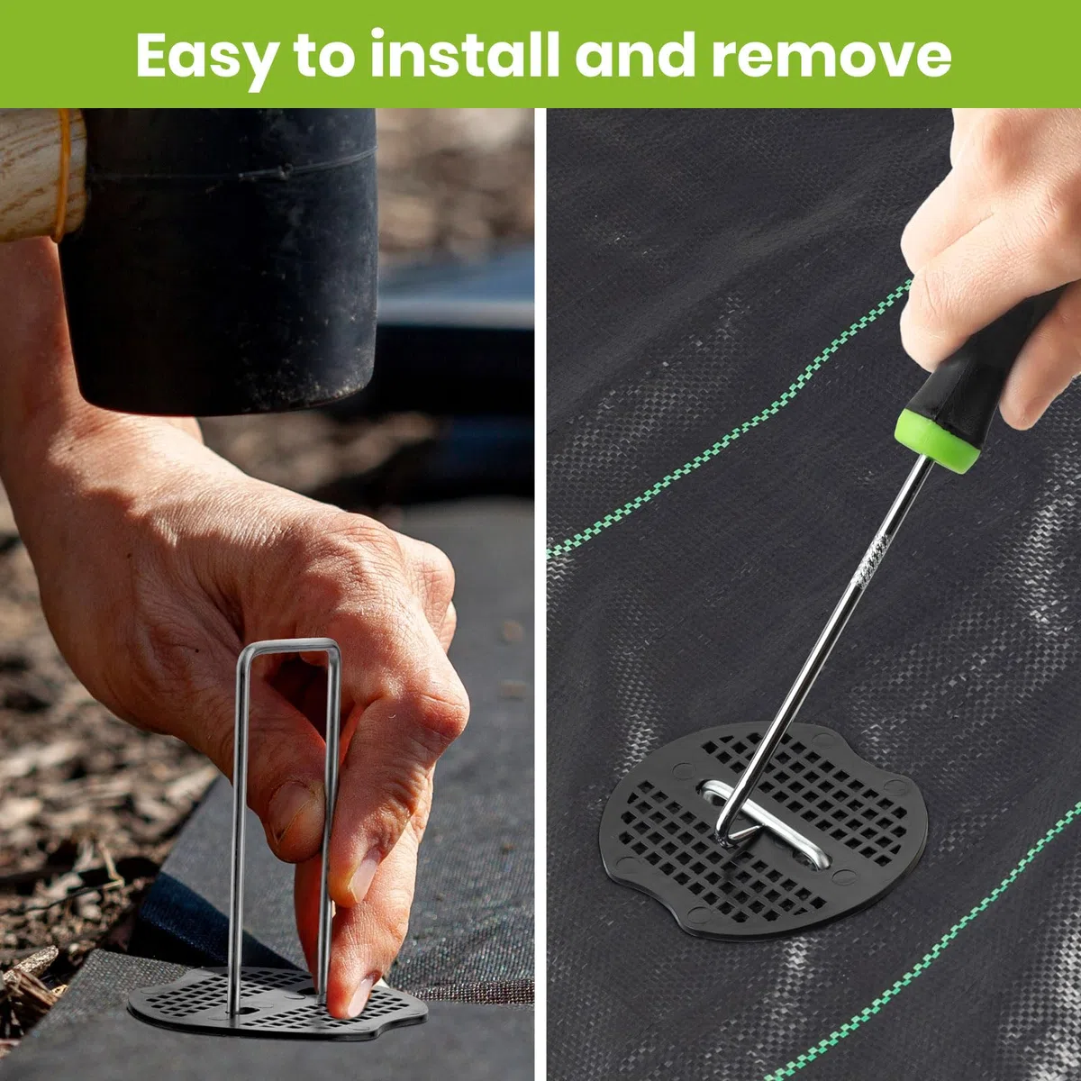 Velway 100 Picchetti Telo Pacciamatura e 100 Rondelle - Antiruggine Picchetti Giardino, Telo Pacciamatura, Erba Artificiale, Fissaggio per Campeggio - 150x36mm Ø 3 mm