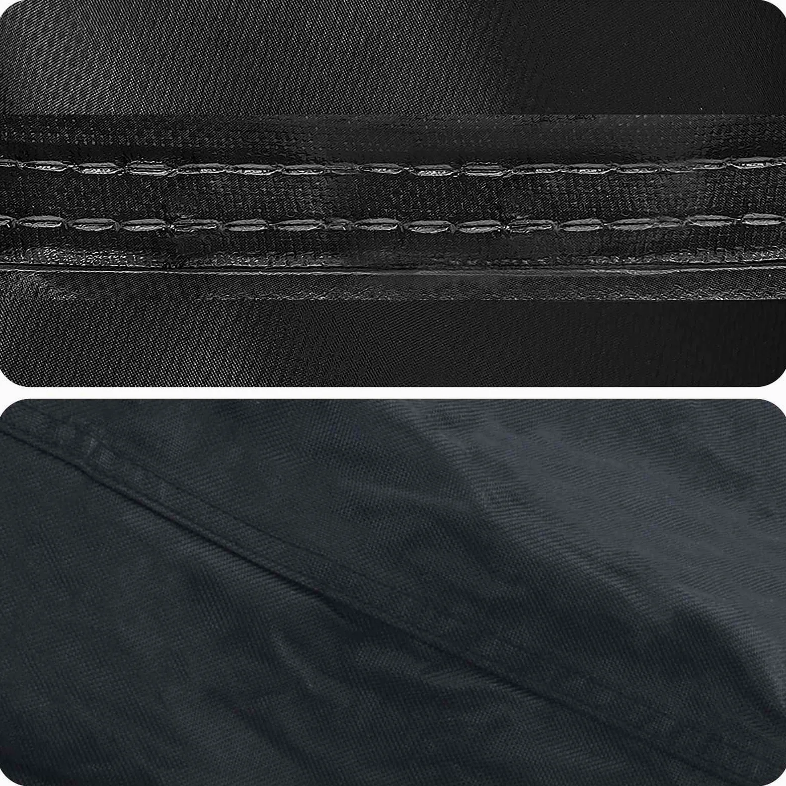 Custodia rotonda impermeabile nera 320 x 320 x 71 cm tessuto Oxford | Chiusura a pressione, cuciture rinforzate, borsa per il trasporto inclusa, per giardino terrazzo patio