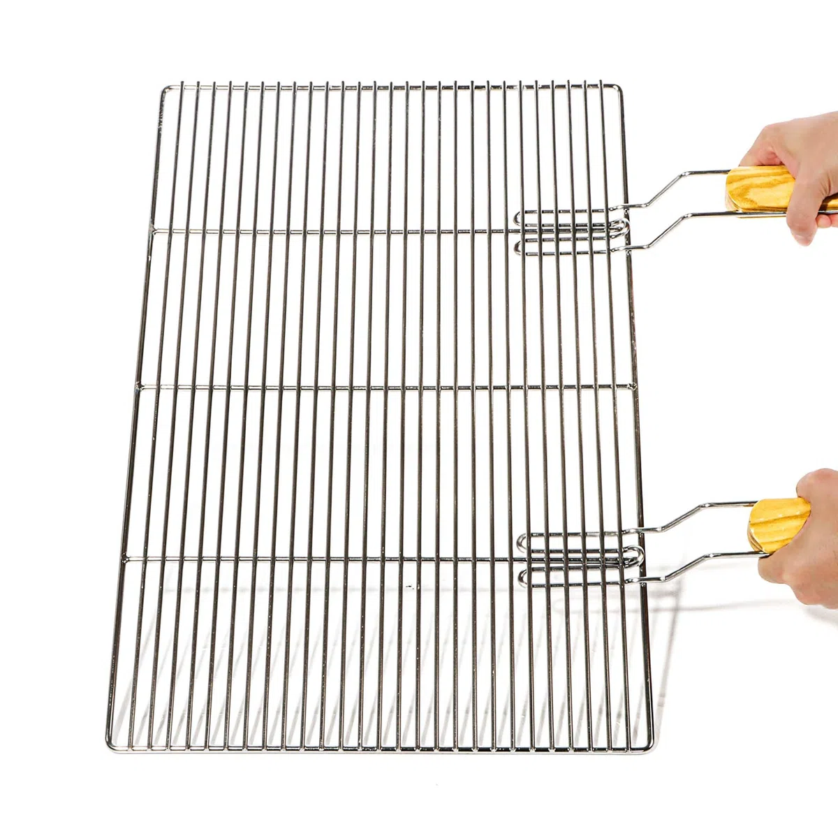 Griglia rettangolare per BBQ 54x34 cm In acciaio inox con manici Per grill a gas, a sfera ecc