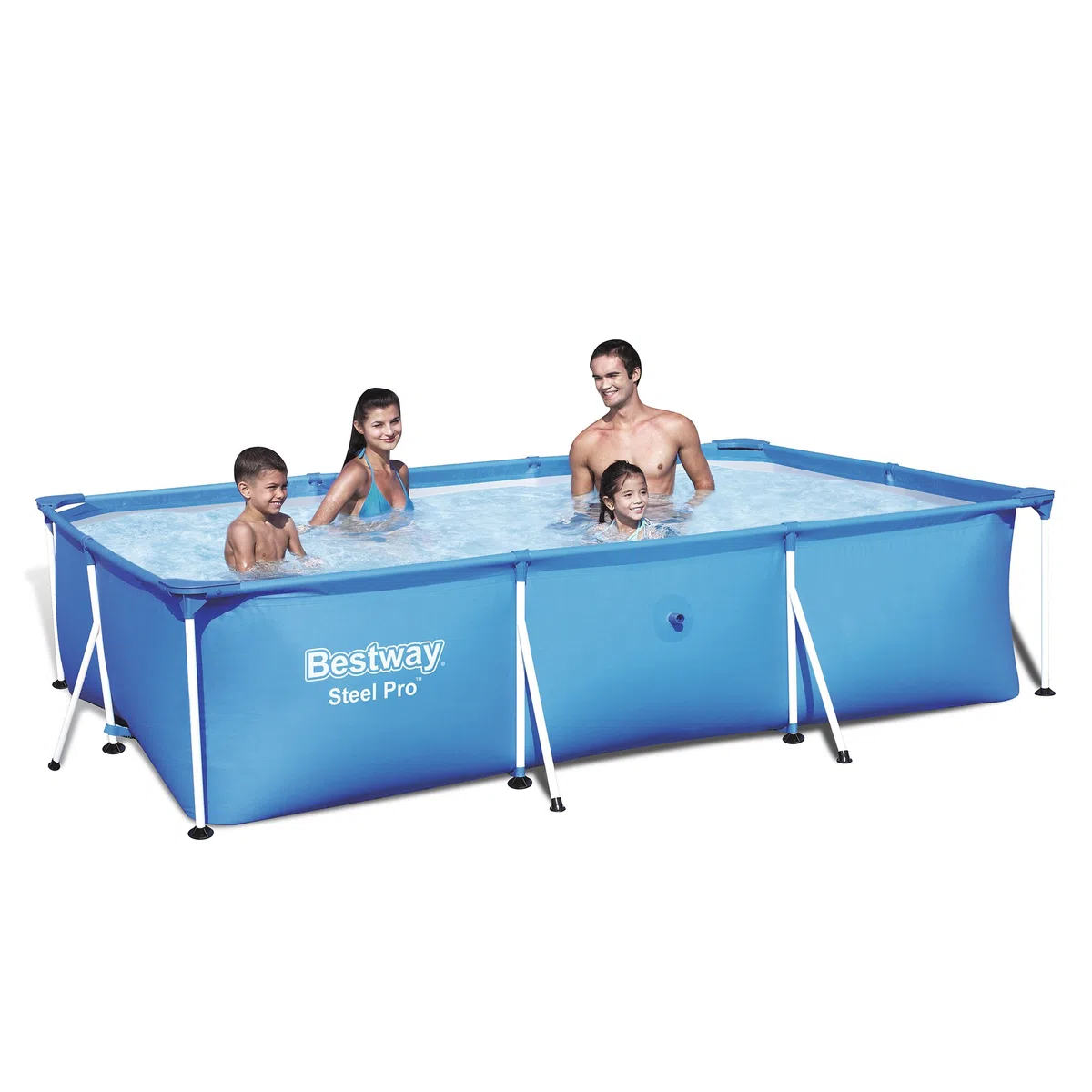 Bestway 56404 - Deluxe Splash Frame Pool Piscina tubolare per bambini, 300x201x66 cm, blu
