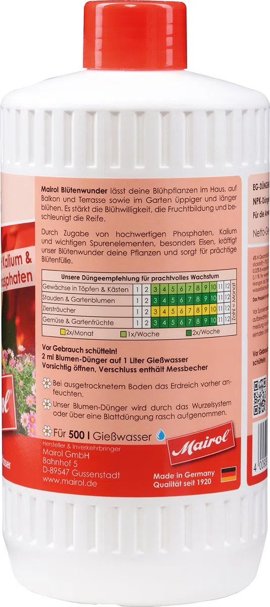 Mairol 4100 Liquid Concimi fioritura e Piante da Fiore 1 L