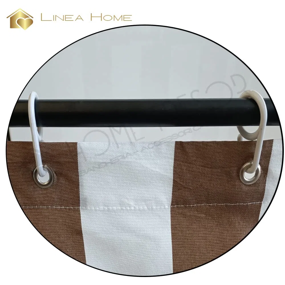Home Tresor - Tenda da Sole con Occhielli e Ganci per Balconi, Gazebo, Giardino | Tenda da Sole a Caduta Idrorepellente e Anti UV | Fantasia Rigata Marrone Bianco | Misura cm. (200 x 300)
