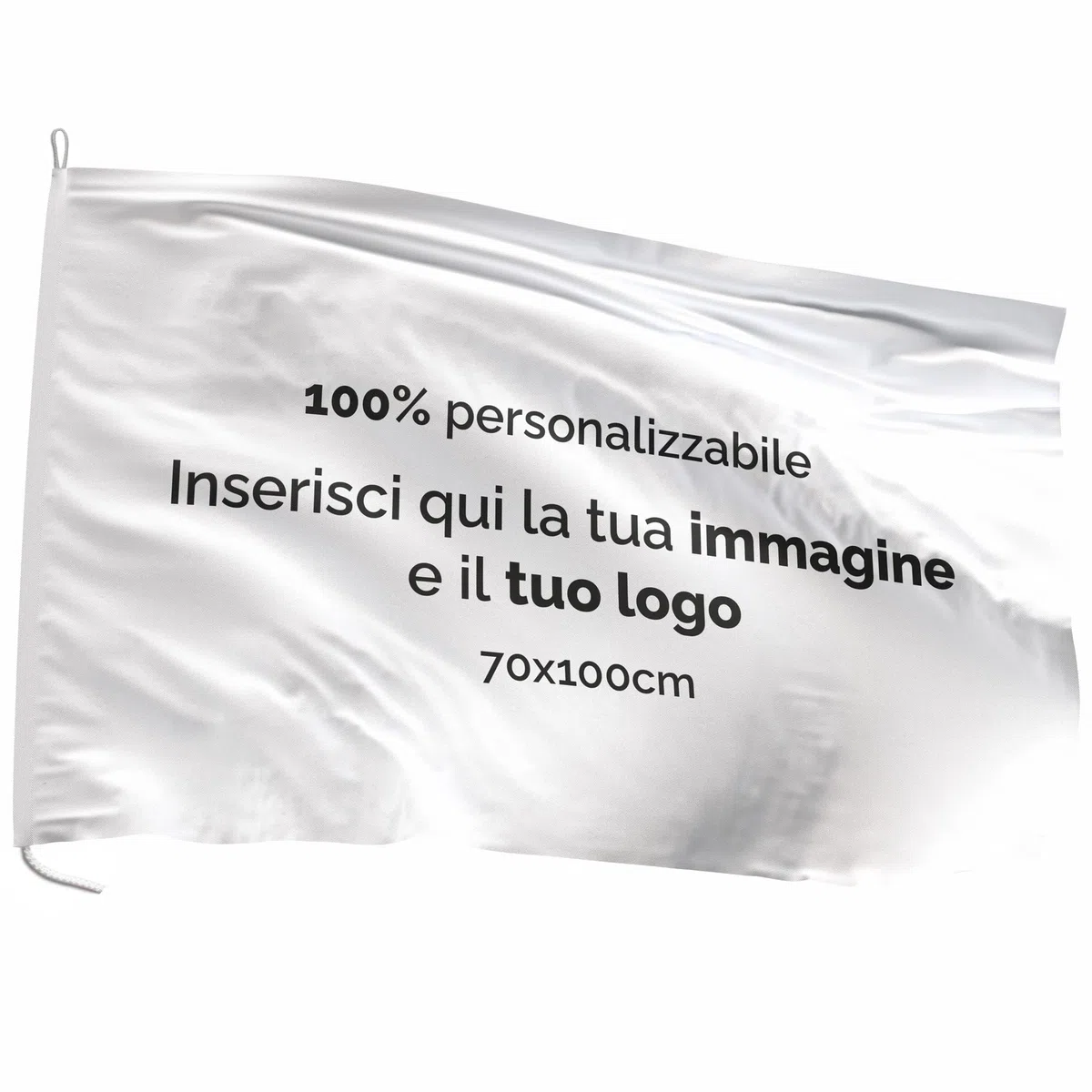 AL PRODUCTION Bandiera Personalizzata in Tessuto Nautico Ignifugo 115 gr/mq 70x100 cm - Stampa Sublimatica con Logo Immagine o Testo Personalizzabile - Made in Italy