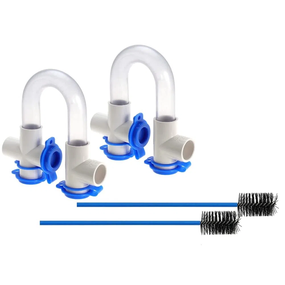 Loufy Confezione da 2 sifoni per condensa standard da 3/4 pollici con per la pulizia da 40,6 cm, trappola a U in PVC trasparente per sistemi HVAC, condizionatori d'aria