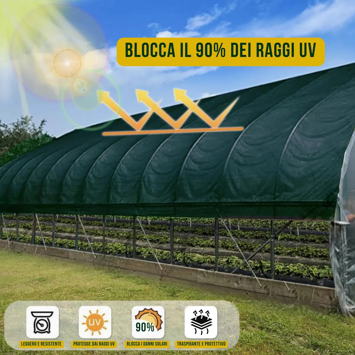 ROM PLASTICA Telo Ombreggiante Oscurante Giardino, 80% Di Protezione, 100% ITALIANO,Rete Ombreggiante 1x25 metri, Frangivento Recinzione,Teli Ombreggianti Da Esterno,Telo Parasole Per Esterni