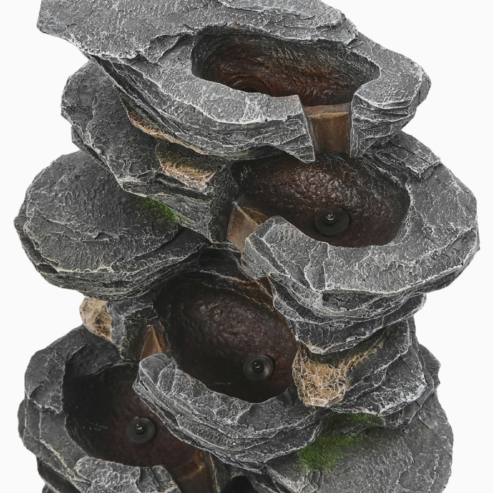 Fontana ad energia solare, design a cascata a 4 ripiani, con luci per esterni, decorazione da giardino e patio