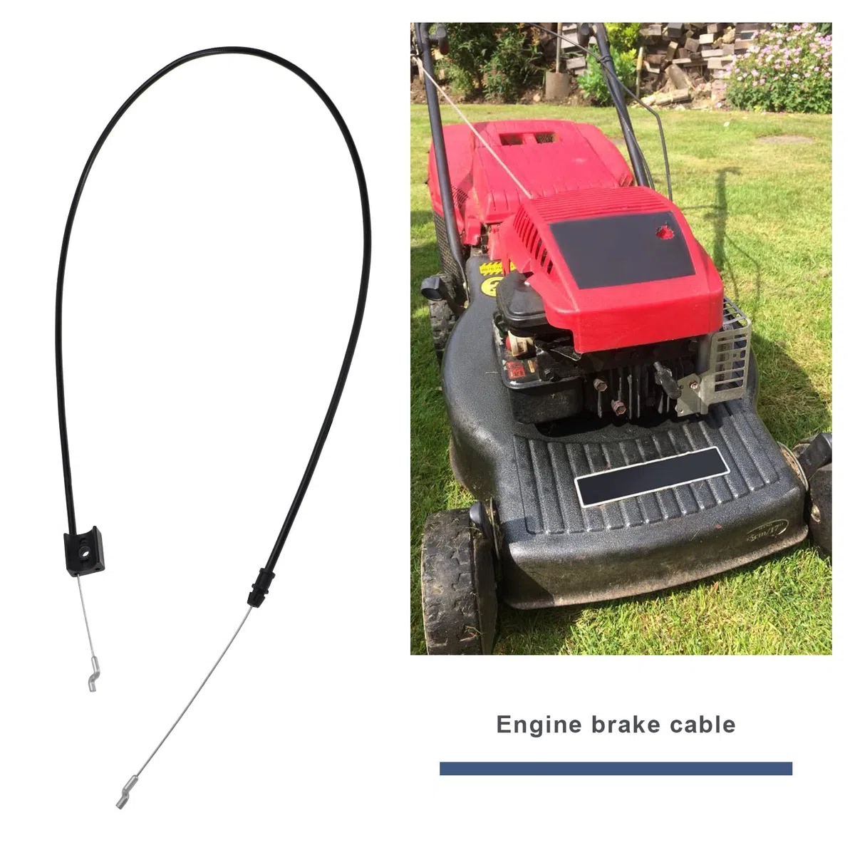 ECSiNG Cavo di controllo del motore del tosaerba 181000661/0 compatibile con Mountfield 45HP 45PD HP470 SP470 Trinciatrici Motore Freno Lunghezza Cavo 1295mm Manica 1092mm