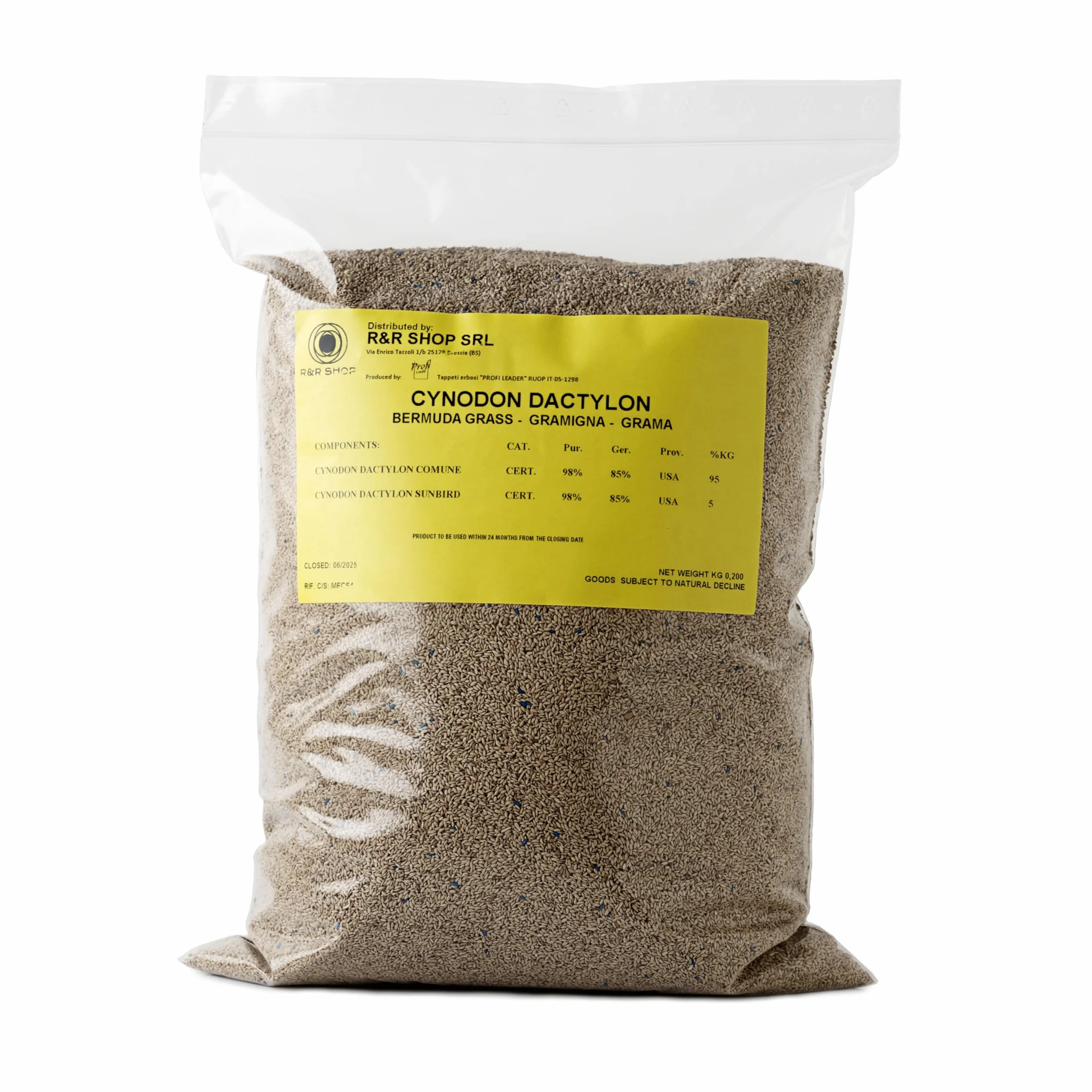 R&R SHOP - Semi per Prato Resistente, Gramigna Cynodon Dactylon, Origine Usa, Resistente a Caldo & Siccità, Calpestabile (900gr-90mq)