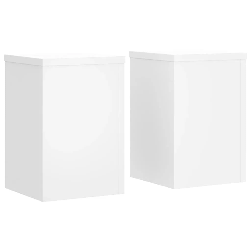vidaXL Supporti per Piante 2 pz Bianchi 25x25x35 cm Legno Multistrato, Supporto per Fiori, Porta Fiori, Supporto per Piante da Interno, Porta Piante