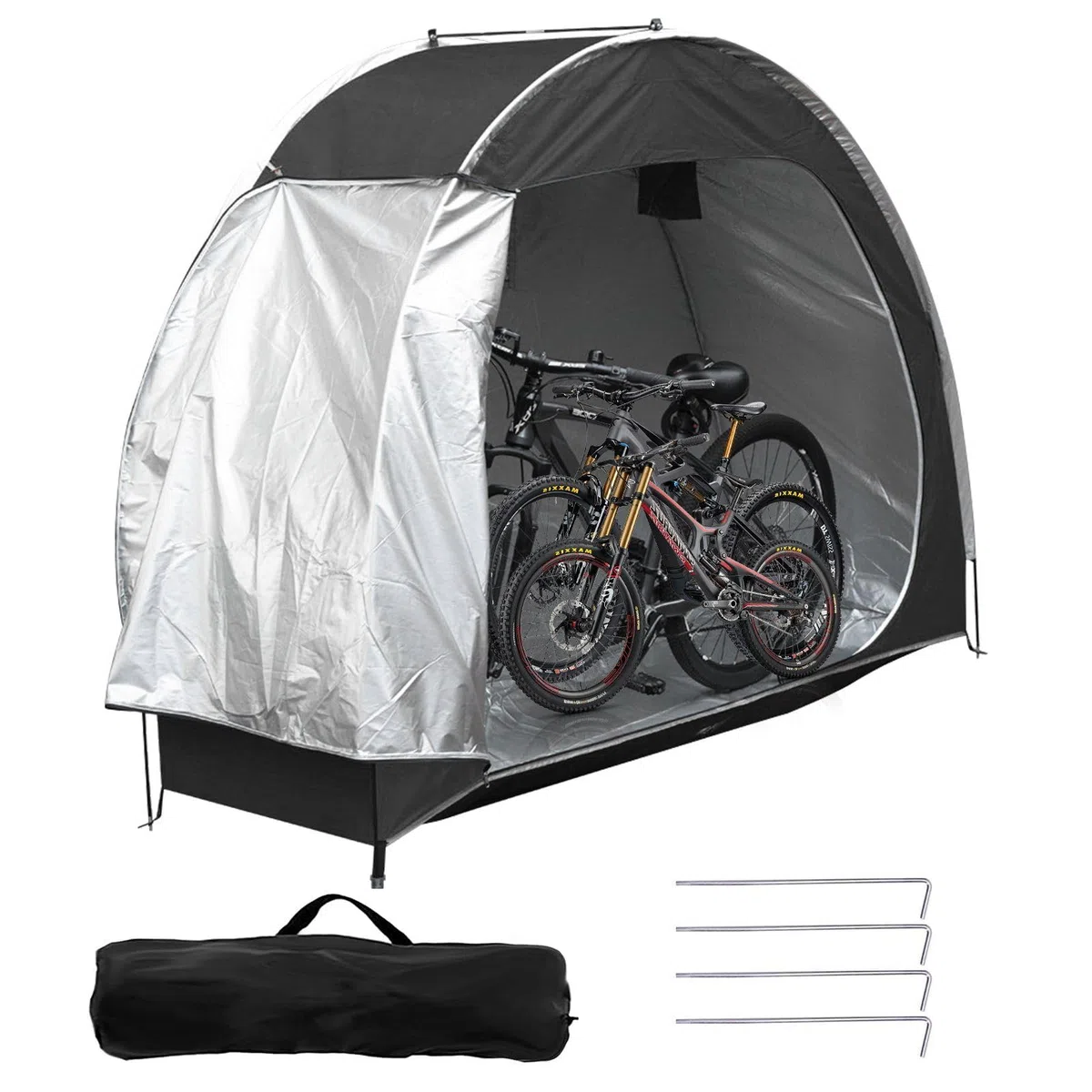 Tenda per Biciclette Attrezzi, Capannone Portatile, Garage Copertura per Biciclette, Tenda da Campeggio a Cupola, Tessuto Oxford 210D, per Biciclette, Moto, Attrezzi da Giardino e Tosaerba