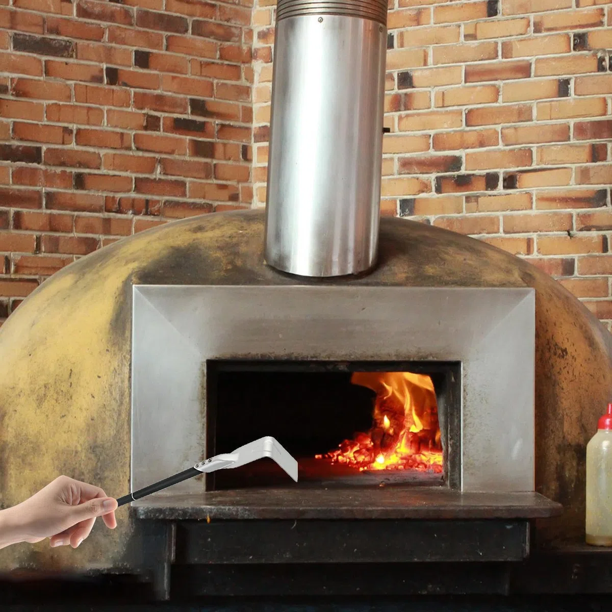 Rastrello Cenere per Griglia - per Forno per Pizza con rastrello di carbone - Strumento per ceneri di carbone per Barbecue, per Forno per Pizza e Parrill