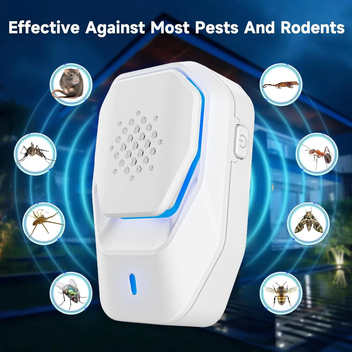 Repellente ad Ultrasuoni Elettromagnetico Efficace, Antizanzare Ultrasuoni, Repellente per Zanzare,Topi,Formiche,Mosche, Ragni,Scarafaggi-100% Professionale ed Efficace (Pack 4)
