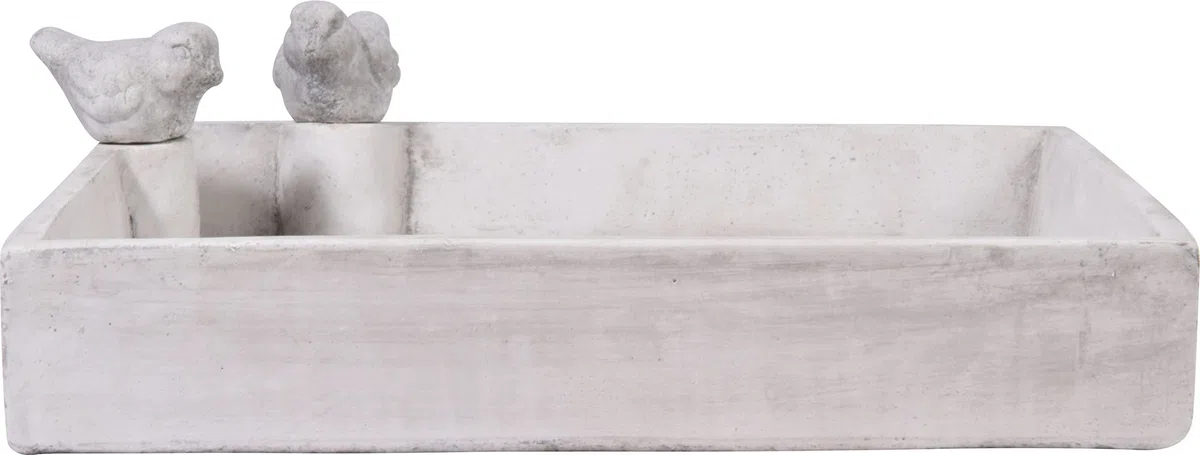 dobar® 12979e - Abbeveratoio Quadrato per Uccelli carré – Grande Bagno per Uccelli in Cemento, per Uccelli Selvatici – Abbeveratoio per Giardino/terrazza/Balcone – 29 x 29 x 5 cm – Bianco