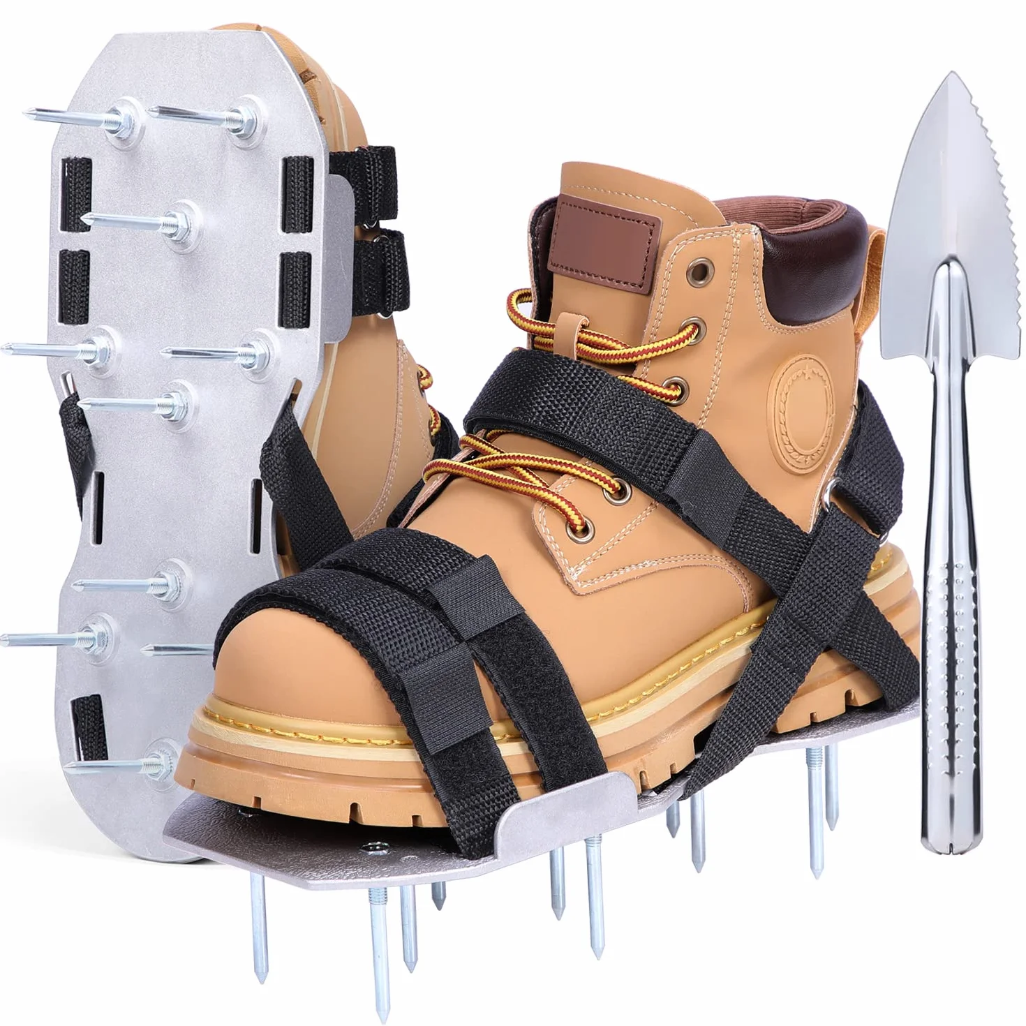 Ohuhu Arieggiatore Prato Scarpe Chiodate per areazione Prato e Giardino, Arieggiatore Scarpe, Scarificatore Arieggiatore Manuale, Sandalo Aeratore Scarpe da Prato per areazione Prato e Giardino