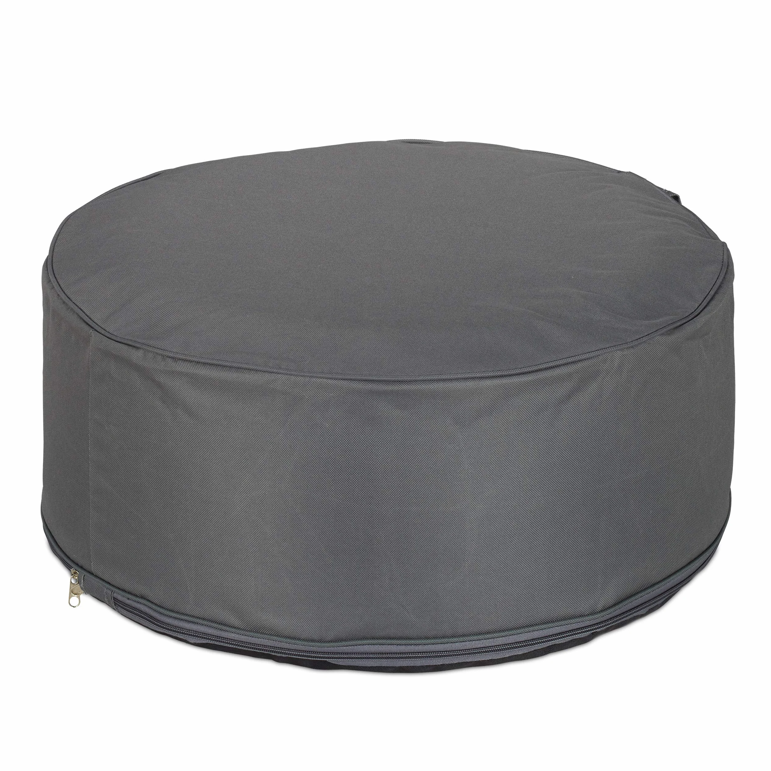 Relaxdays Sgabello gonfiabile, pouf da esterno per campeggio e giardino, sgabello rotondo, pouf, AxP: 26 x 56 cm, grigio scuro, 1 pezzo