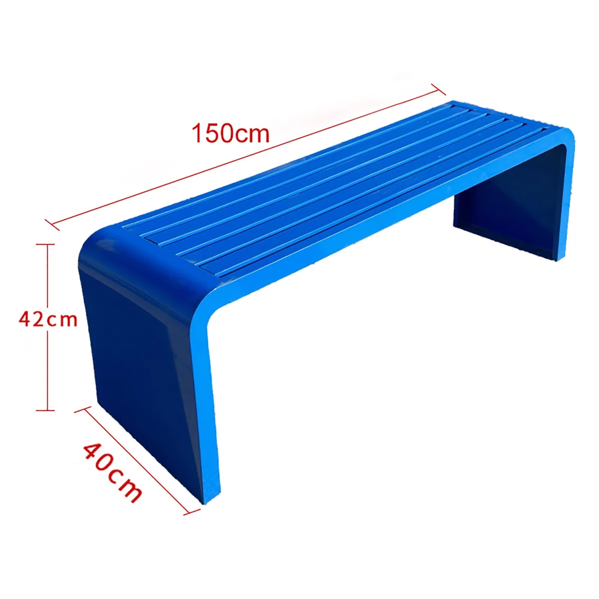 Gar BenchTwoPerson - Sedia a sedere da esterno resistente alle intemperie per patio, spiaggia, balneazione, piscina, blu, 150 x 40 cm, perfetta per rilassarsi all'aperto